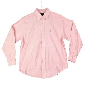 Vintage Ralph Lauren Shirt Men Pink Striped Classic Fit Button-Down Size 12 EUC